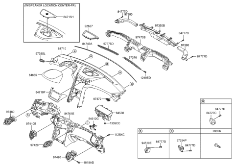 2015 Hyundai Elantra GT  Panel Assembly-Cluster Facia, Front Diagram for 848352M5009P