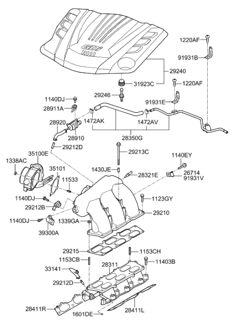 2015 Hyundai Elantra GT  Etc-Actuator Diagram for 351003CAB0