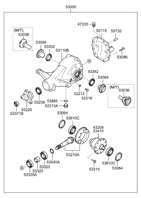 2019 Hyundai Elantra  Bearing-Pinion, Inner Diagram for 530423C000