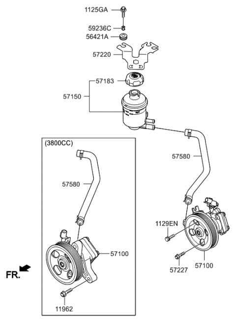 2014 Hyundai Elantra GT Pump Assembly-Power Steering Oil Diagram for 571002M200