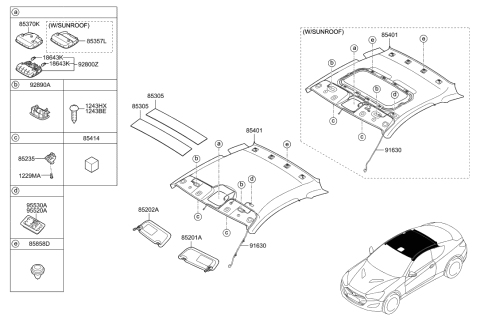 2016 Hyundai Elantra GT  Wiring Assembly-Roof Diagram for 918012M022