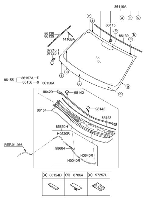 2017 Hyundai Elantra GT  Pad-Cowl Top Cover, Front Diagram for 861532M000
