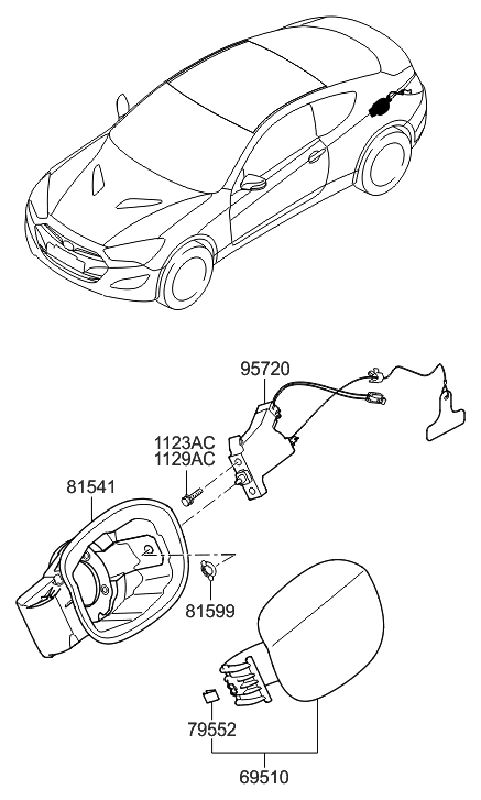 2015 Hyundai Elantra GT Housing-Fuel Filler Door Diagram for 815952M000