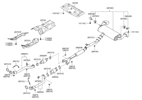 2015 Hyundai Elantra GT Support Assembly-Hanger Diagram for 287852M000