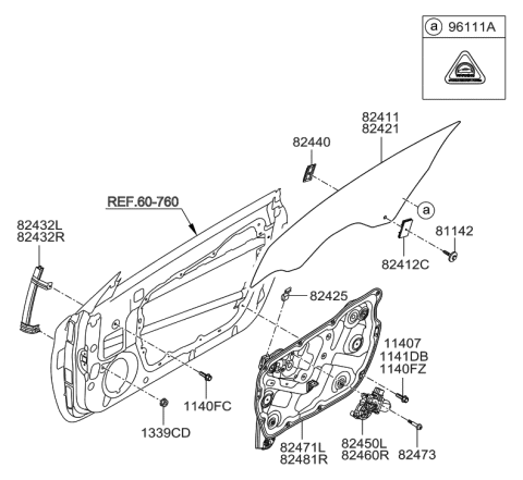 2015 Hyundai Elantra GT Motor Assembly-Front Power Window, LH Diagram for 824502M000