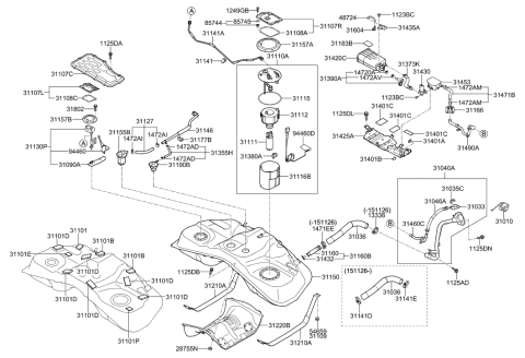 2016 Hyundai Elantra GT  Pad-Fuel Tank Diagram for 311013A005
