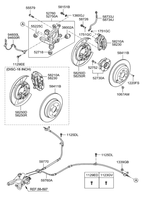 2014 Hyundai Elantra GT  Brake Assembly-Parking Rear, LH Diagram for 582502M000