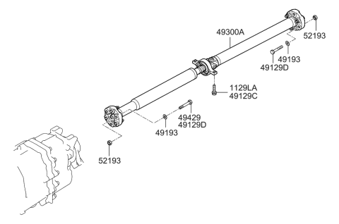 2019 Hyundai Elantra  Shaft Assembly-PROPELLER Diagram for 493002M450