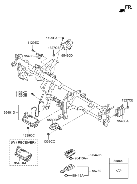 2019 Hyundai Elantra  Brake Control Module Unit Assembly Diagram for 954002M870