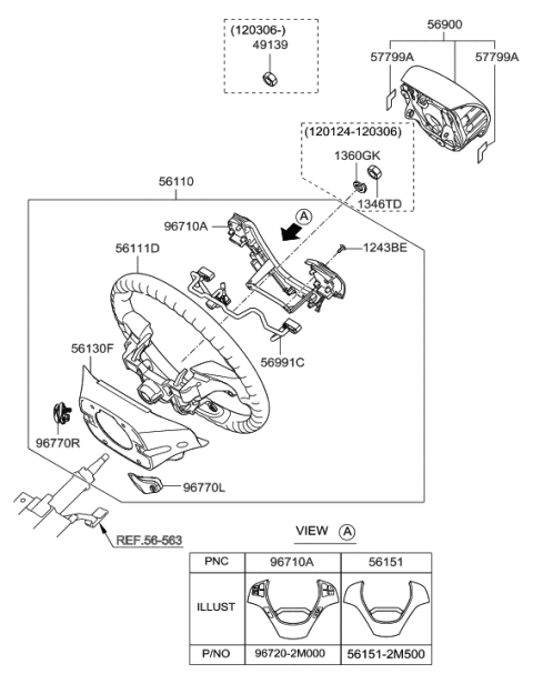 2019 Hyundai Elantra  Cover Assembly-Lower Diagram for 561402M2009P