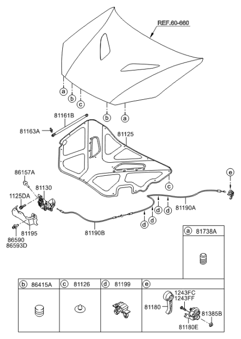 2016 Hyundai Elantra GT  Pad-Hood Insulating Diagram for 811252M500