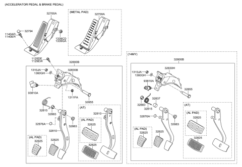 2015 Hyundai Elantra GT  Pedal-Brake Diagram for 328102M100