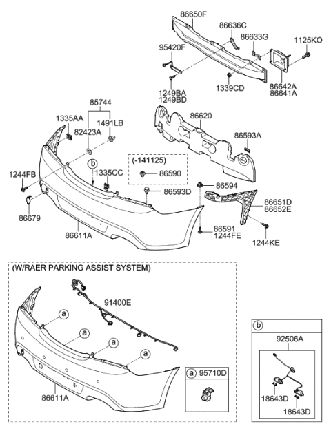 2014 Hyundai Elantra GT  Ultrasonic Sensor Assembly-Bws Diagram for 957202M000M8S