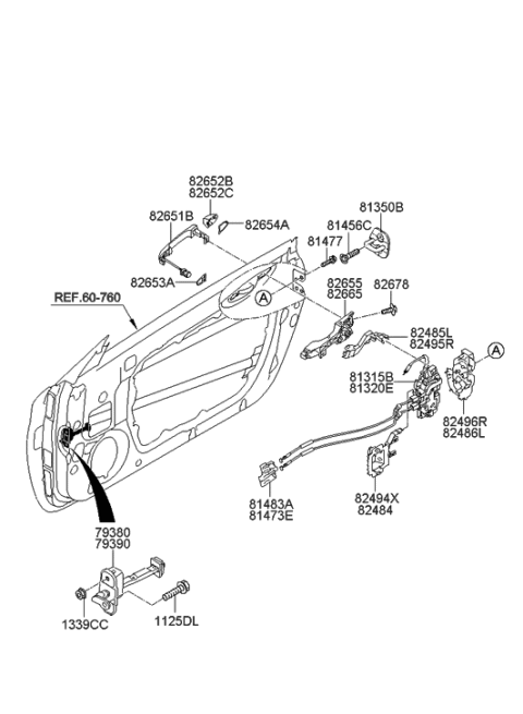2016 Hyundai Elantra GT  Door Handle Assembly, Exterior Diagram for 826512M210YB6