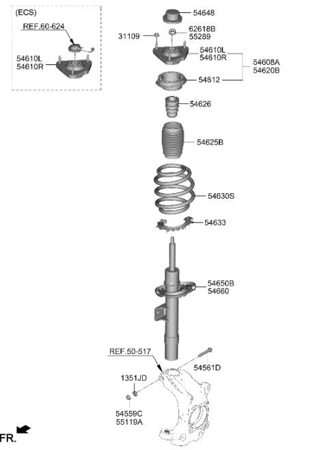 2009 Hyundai Azera  BEARING-STRUT Diagram for 54612AR000