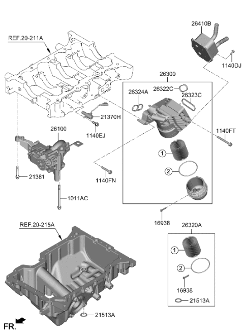 2010 Hyundai Azera Clip Diagram for 213153CJA0