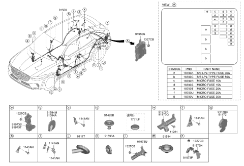 2009 Hyundai Azera Grommet-Rear Door Diagram for 919811H000