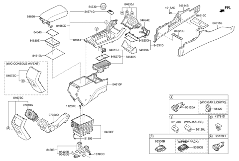 2021 Hyundai Elantra  Mat-Floor Console Diagram for 84674C1000