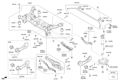 2021 Hyundai Elantra  Arm Complete-Rear Lower, LH Diagram for 55210E6710