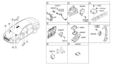 2021 Hyundai Elantra Sensor Assembly-Side Impact Diagram for 95920C2000