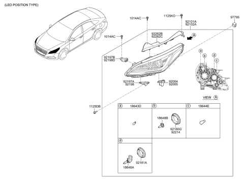2021 Hyundai Elantra  Cap-Headlamp Dust Diagram for 92140E6400
