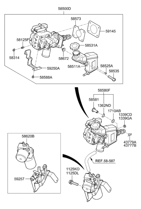 2021 Hyundai Elantra  Reservoir-Master Cylinder Diagram for 58511E6000