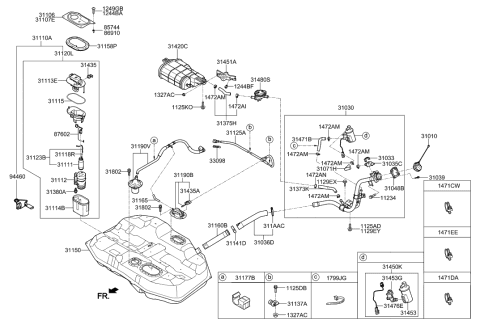 2021 Hyundai Elantra  CANISTER Assembly Diagram for 31420E6500