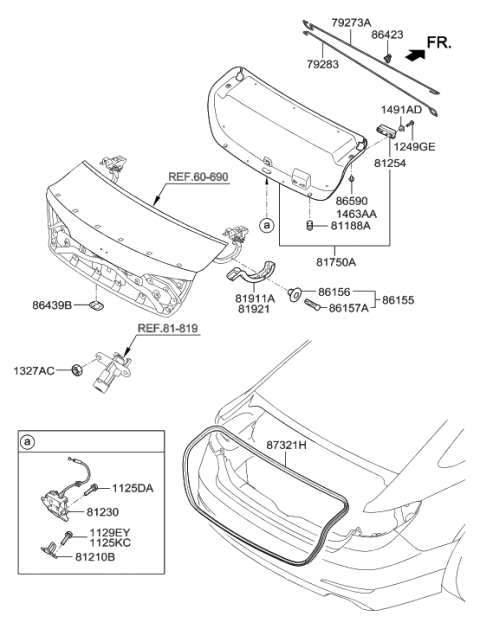 2021 Hyundai Elantra  Bumper-Overslam Diagram for 81188G8000