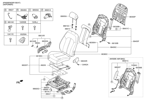 2021 Hyundai Elantra  SAB Module Assembly-FR, RH Diagram for 88920C1000
