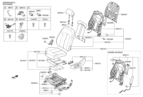 2021 Hyundai Elantra  Knob-Front Seat Recliner, LH Diagram for 88198C1000TRY