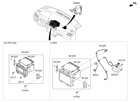 2021 Hyundai Elantra  Bracket-Set Mounting, RH Diagram for 96176C1000