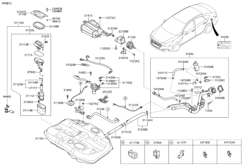 2021 Hyundai Elantra  Valve-Fuel Tank Isolation Diagram for 31180E6800