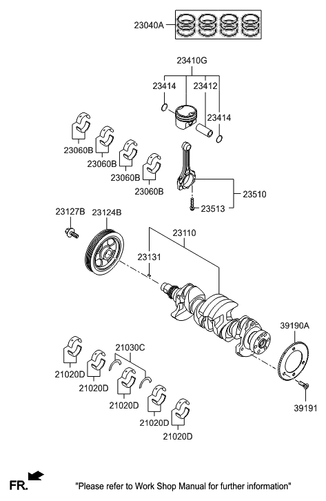 2021 Hyundai Elantra  Pulley-Damper Diagram for 231242E311