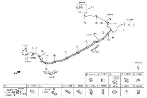 2021 Hyundai Elantra  Clamp-Fuel Tube Diagram for 31325C1200