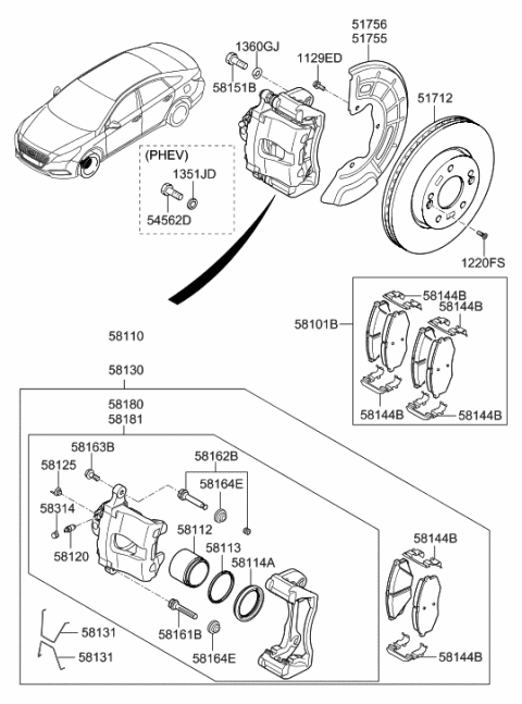 2021 Hyundai Elantra  Cover-Front Brake Disc Dust LH Diagram for 51755C1100