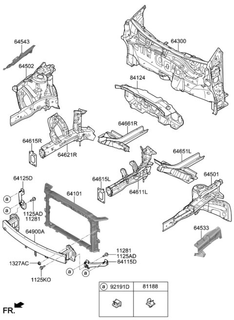 2023 Hyundai Genesis Electrified GV70  Bracket Assembly-Carrier Mounting, LH Diagram for 64615F2000