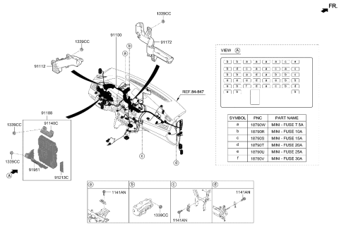2006 Hyundai Tiburon  Instrument Panel Junction Box Assembly Diagram for 91950F2340