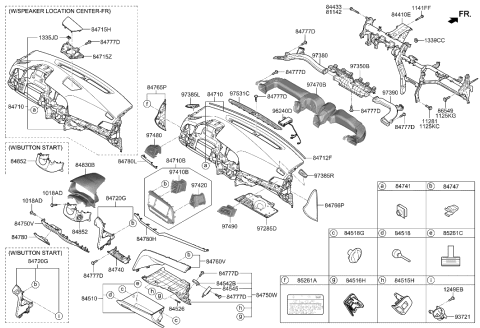 2006 Hyundai Tiburon  Stopper-Glove Box Diagram for 845261Y000