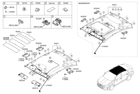 2023 Hyundai Genesis Electrified GV70 Pad-Roof Diagram for 841763X000