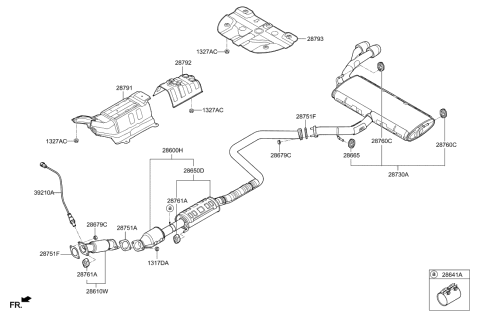 2023 Hyundai Genesis Electrified GV70  Rear Muffler Assembly Diagram for 28710F2400