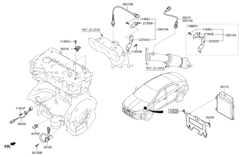 2023 Hyundai Genesis Electrified GV70 Sensor Assembly-Oxygen Diagram for 392102B345