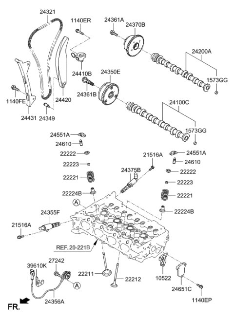 2023 Hyundai Genesis Electrified GV70 Camshaft Assembly-Intake Diagram for 241002B600