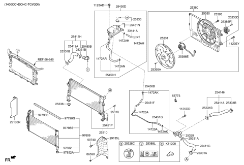 2001 Hyundai Tiburon  Blower Assembly Diagram for 25380F3300