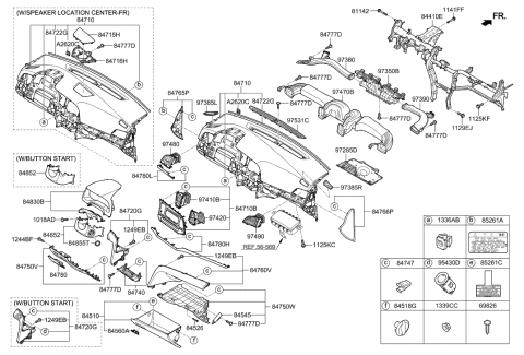 2003 Hyundai Tiburon  SWTICH Assembly-Button Start Diagram for 95430F2500RDC