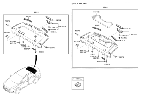 2005 Hyundai Tiburon Webbing Guide-Rear Seat Back Center Diagram for 85640F3000TRY
