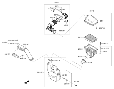 2005 Hyundai Tiburon  Resonator Diagram for 28192F3700