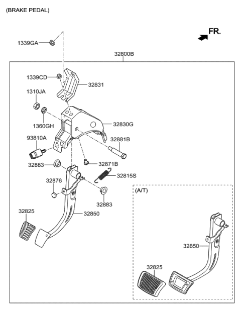 2001 Hyundai Tiburon  Member Assembly-Brake Diagram for 32830F2100