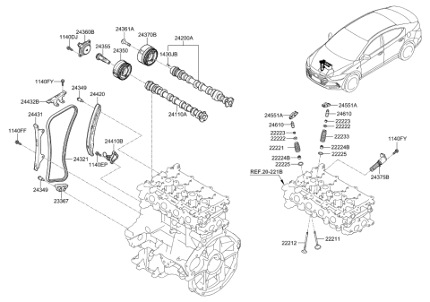 2003 Hyundai Tiburon  Actuator Assembly Diagram for 243562E700