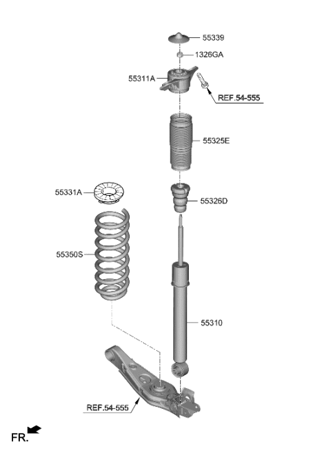 2003 Hyundai XG350 INSULATOR-STRUT Diagram for 55310S1100