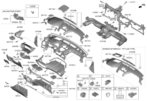 2003 Hyundai XG350  GARNISH-C/PAD, RH Diagram for 84795S1000XHH